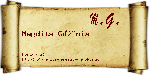 Magdits Génia névjegykártya
